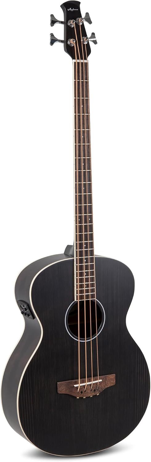 Applause Wood Classics AEB96 5E - Bajo acústico eléctrico Jumbo Bass - Negro satinado con 5 cuerdas-Havenupyard