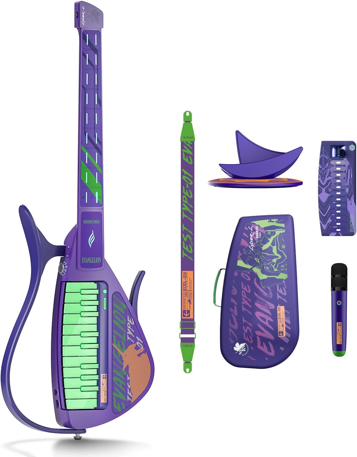 Enya CYBER G Smart E Guitar Evangelion - Guitarra inteligente sin cuerdas púrpura - fibra de carbono - app learning y efectos-Havenupyard