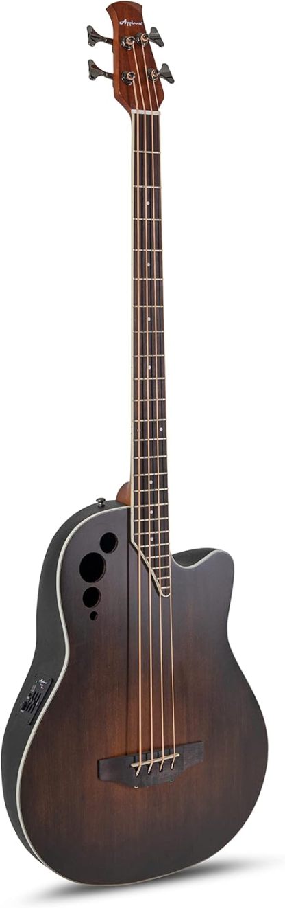 Applause Elite AEB4 bajo electroacústico de 4 cuerdas - cuerpo Roundback Lyrachord tapa de abeto y preamplificador AP3TP-Havenupyard