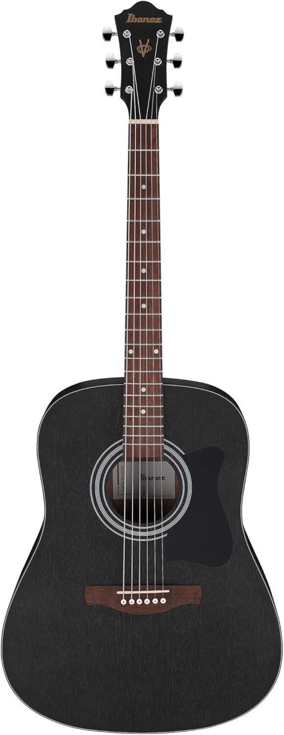 Ibanez V54NJPWK - Guitarra acústica Weathered Black Open Pore - meranti - cuerdas de níquel - para diestros-Havenupyard
