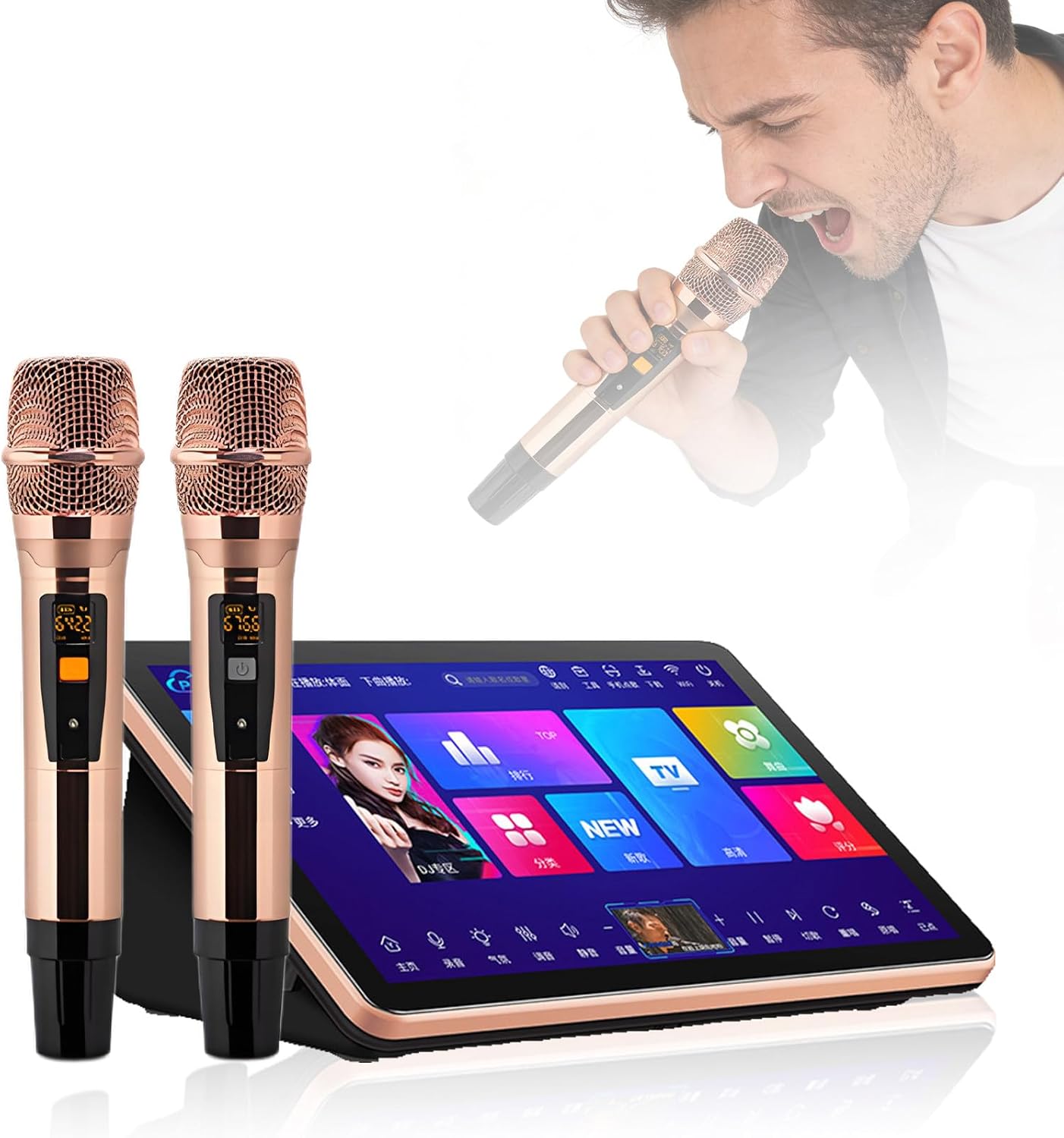 Karaoke chino profesional todo en uno 18,5 pulgadas - pantalla táctil - control por voz y aplicación - canciones en la nube - modelo A 4T-Havenupyard