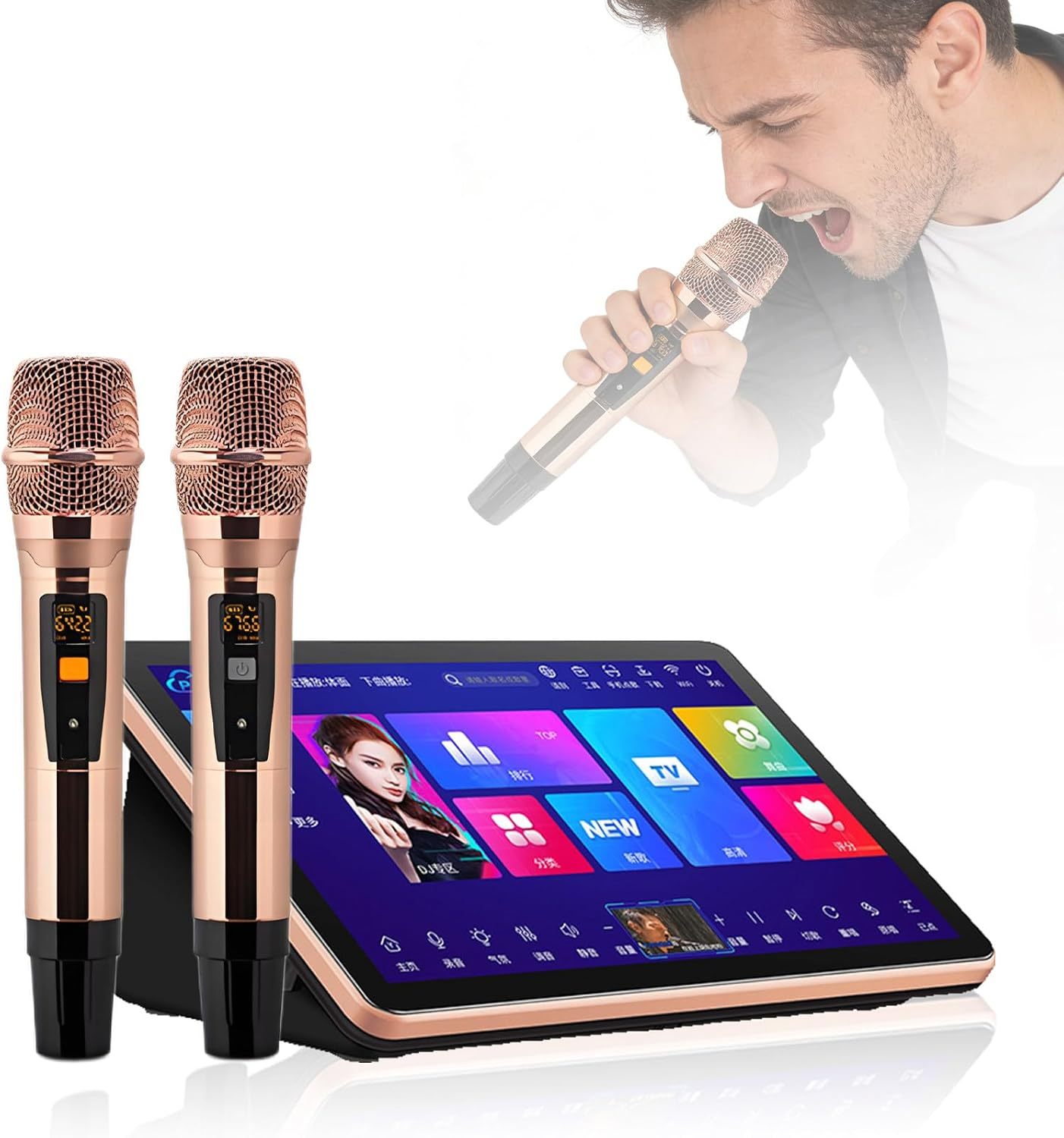 Karaoke chino profesional todo en uno 18,5 pulgadas - pantalla táctil - control por voz y aplicación - canciones en la nube - modelo A 4T-Havenupyard