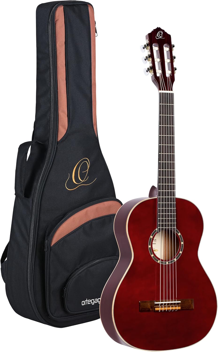 Ortega R121 tres cuartos WR - Guitarra clásica roja - Tapa de pícea - Cuerpo de caoba - Cuerdas de nailon-Havenupyard