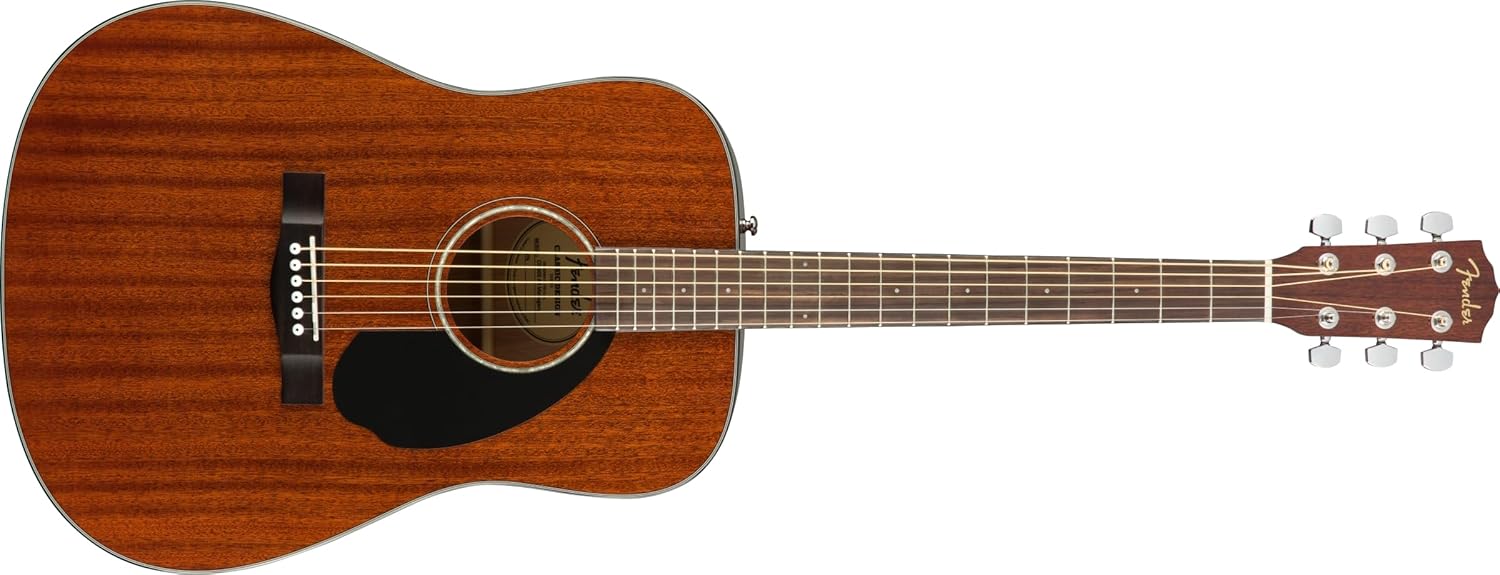 Fender CD 60S Dreadnought guitarra acústica - All Mahogany natural diapasón de nogal y clases virtuales incluidas-Havenupyard