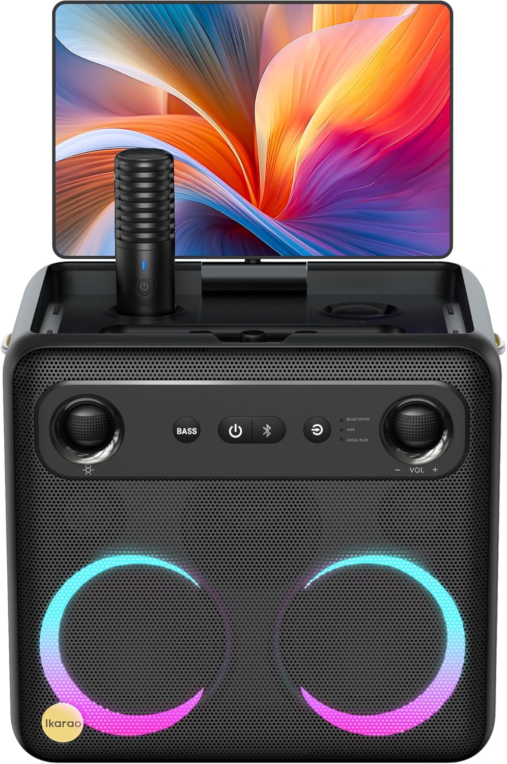 Máquina de karaoke todo en uno para adultos - pantalla 13,3 pulgadas con letras - dos micrófonos ocultos autocargables - WiFi HDMI-Havenupyard