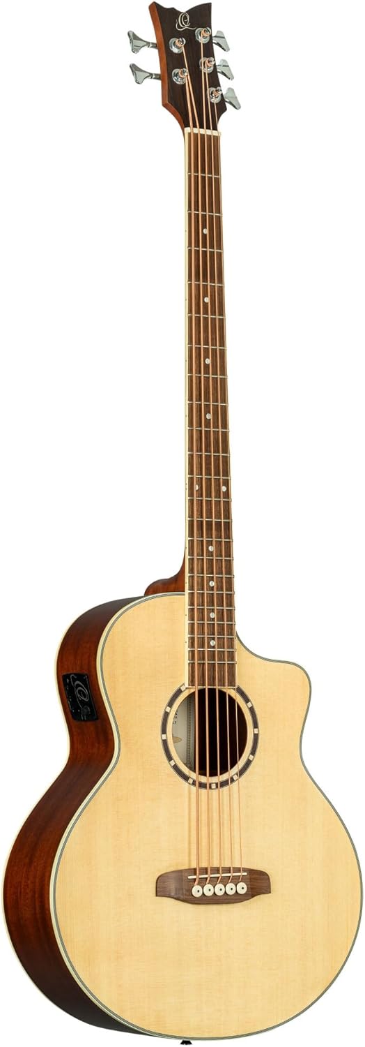 Ortega Deep Series D7CE 5 - Bajo electroacústico de 5 cuerdas natural - Tapa de pícea y cuerdas de bronce fosforado-Havenupyard