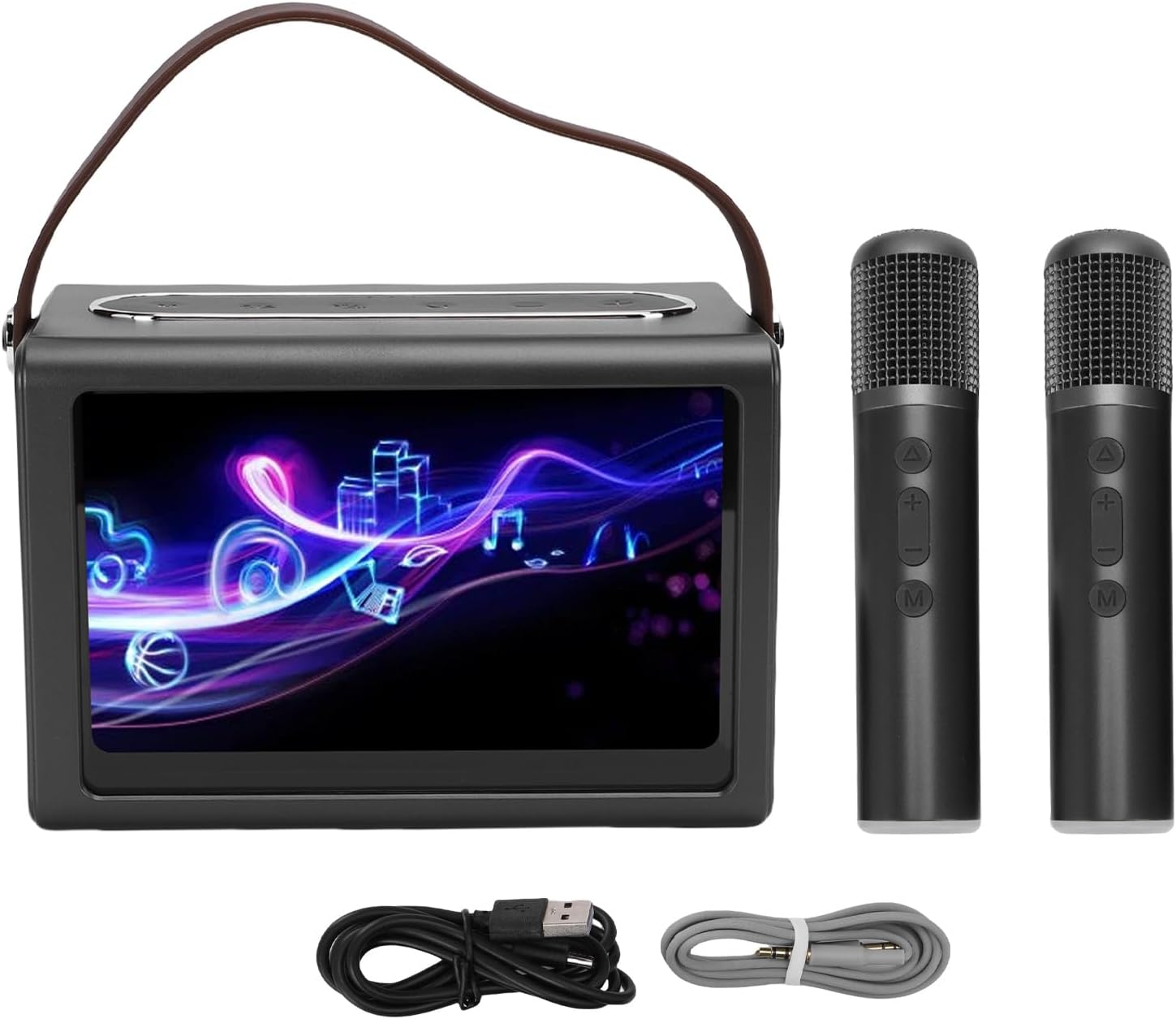 Taidda máquina de karaoke portátil WiFi 5.4 - Sonido profesional - 2 micrófonos inalámbricos - Pantalla de letras-Havenupyard