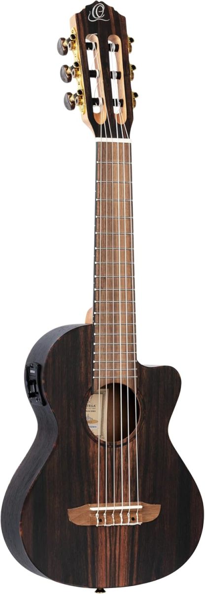 Ortega RGL5EB CE Guitarlele - Guitarra electroacústica de viaje 6 cuerdas - ébano y caoba - cuerdas de nailon-Havenupyard