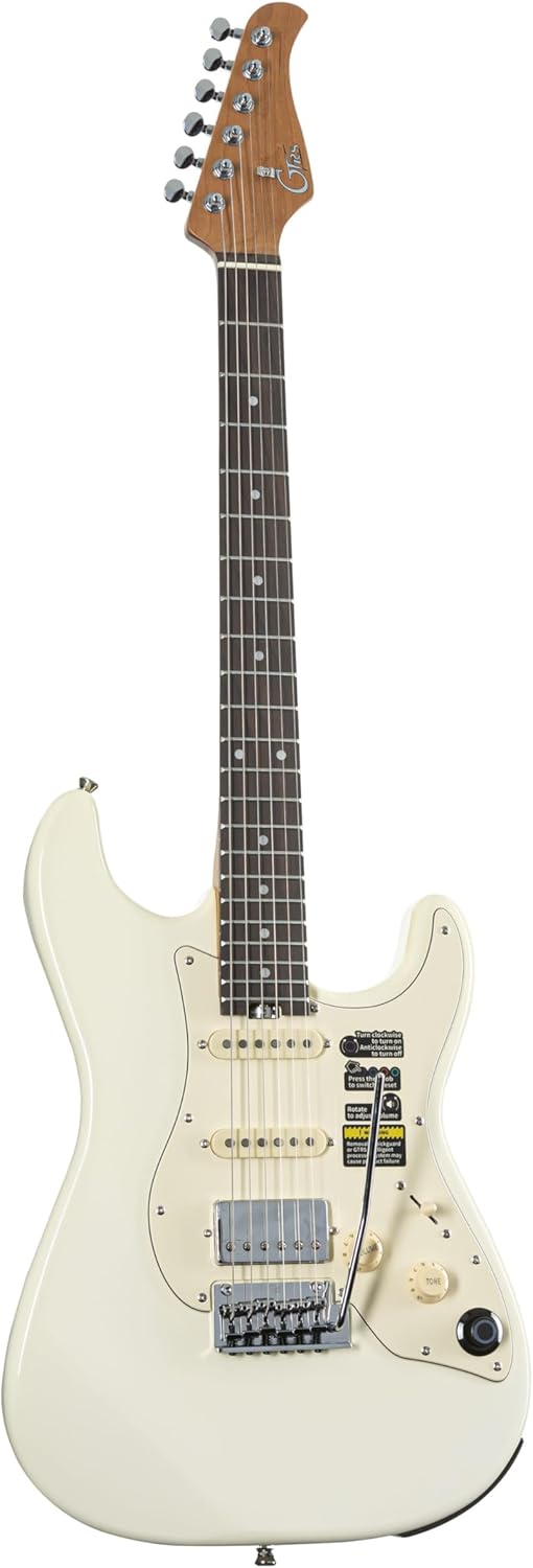Guitarra Mooer GTRS S800 - Eléctrica Vintage blanca - Configuración HSS - Cuerpo de tilo - Mástil de arce-Havenupyard
