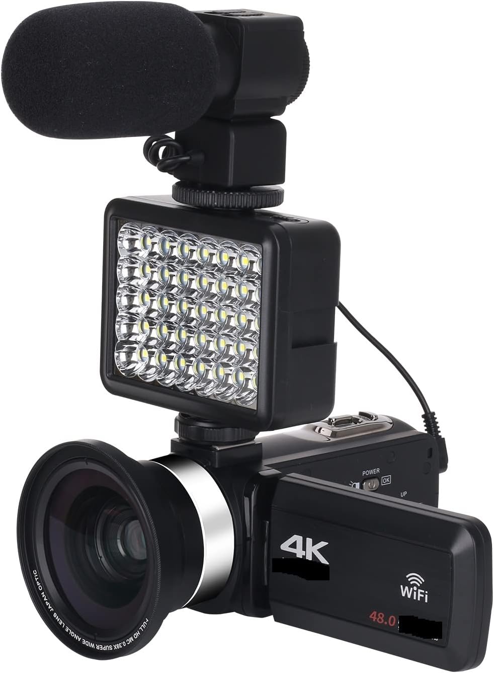 Cámara digital 4K para vlog - videocámara profesional con transmisión en vivo - zoom 18 aumentos - tarjeta SD 32 GB - lente ojo de pez-Havenupyard