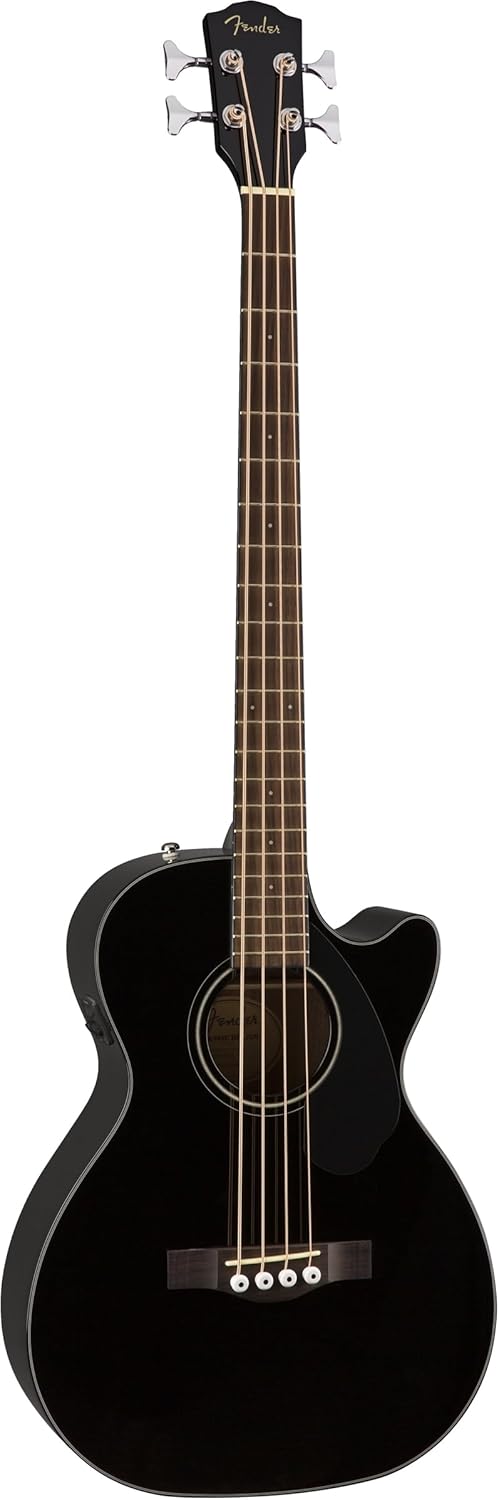 Fender CB-60SCE bajo acústico Concert - color negro diapasón de nogal cuerpo de caoba e incluye clases virtuales-Havenupyard