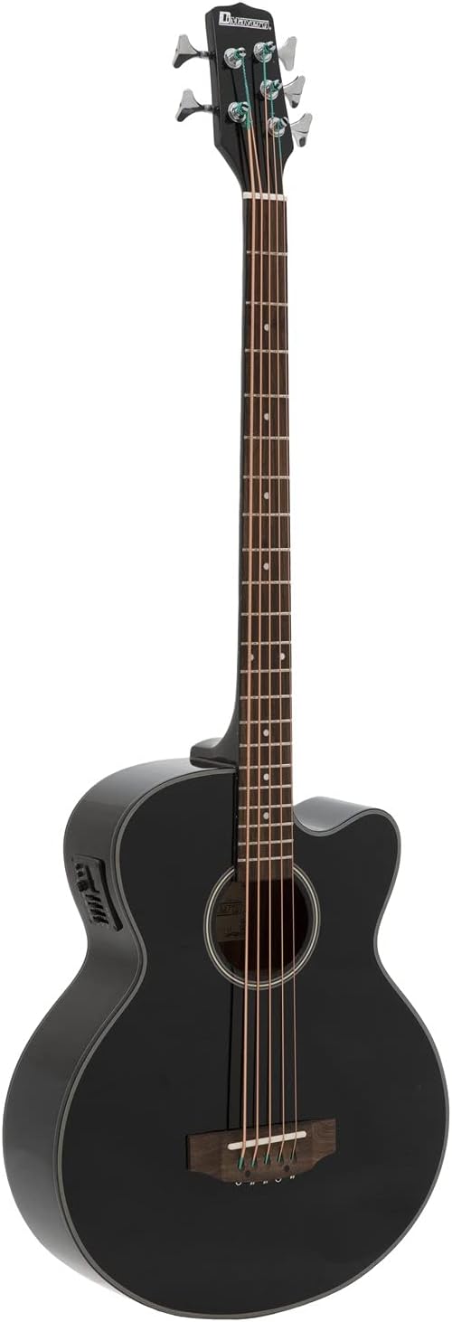 DIMAVERY AB-455 bajo acústico negro 5 cuerdas - con micrófono cedro agathis y acero aleado-Havenupyard