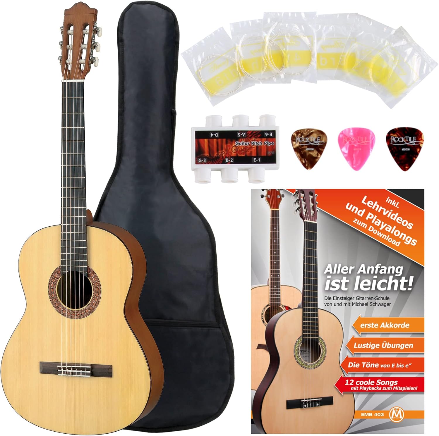Yamaha C40 M guitarra clásica de estudio - acabado natural funda incluida tapa de pícea palisandro y puente fijo-Havenupyard