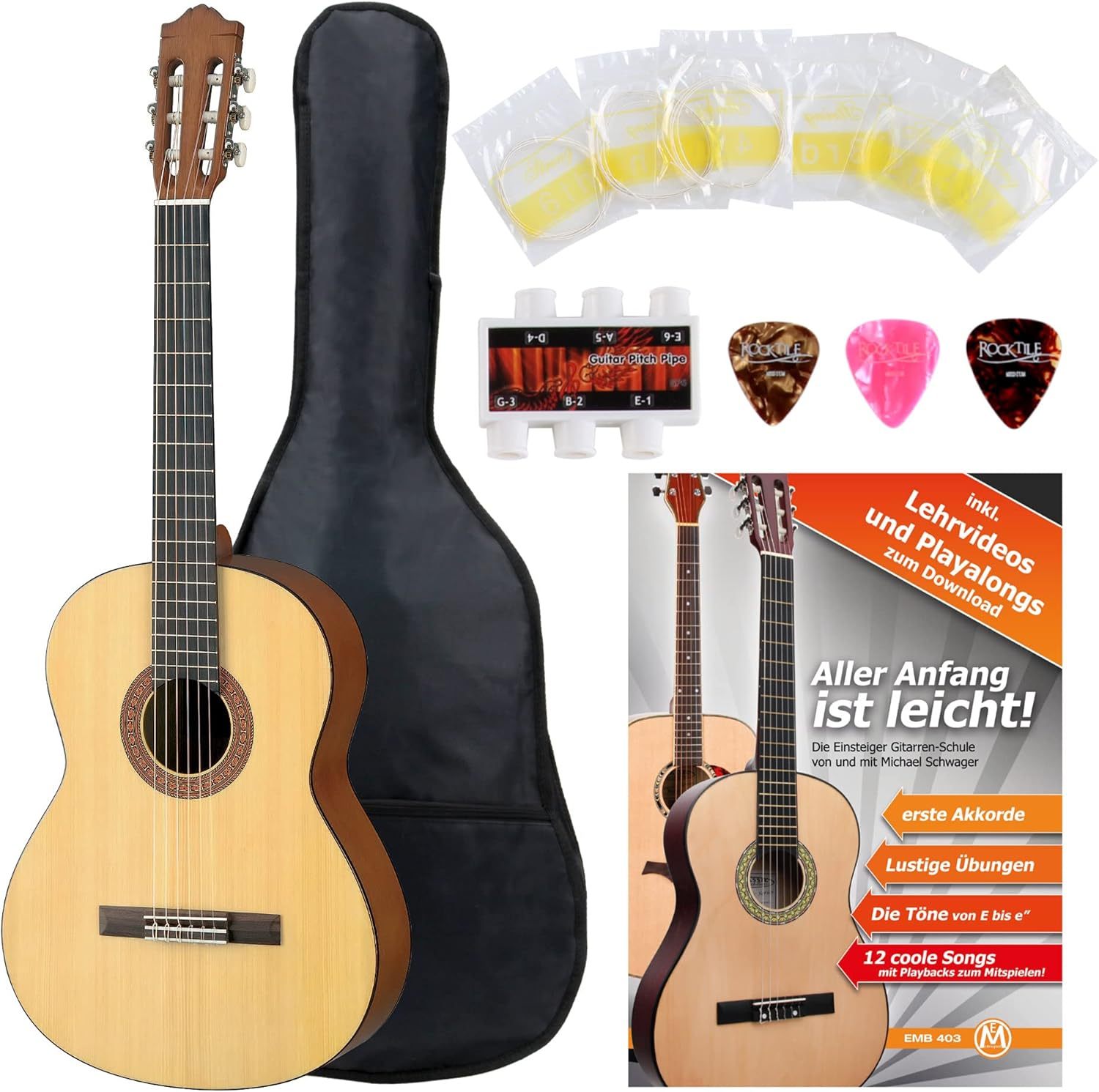 Yamaha C40 M guitarra clásica de estudio - acabado natural funda incluida tapa de pícea palisandro y puente fijo-Havenupyard
