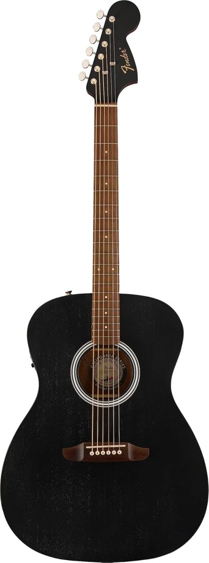 Fender Monterey Standard Black guitarra acústica - madera de sapele mástil de nato diapasón de nogal y cuerdas de bronce-Havenupyard