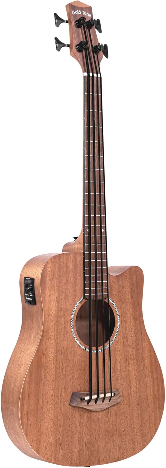Gold Tone M-BASS25/L bajo guitarra acústico eléctrico 6 cuerdas - derecha color Gold con caoba y polímero de goma-Havenupyard