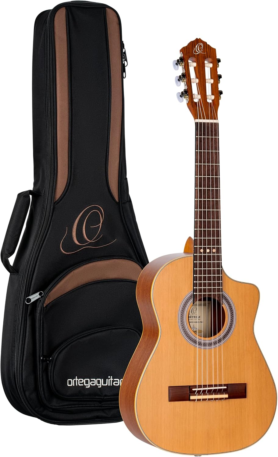 Ortega RQ39E Requinto Series Pro - Guitarra acústica de 6 cuerdas con bolsa - Sapele nogal y MagusGO-Havenupyard