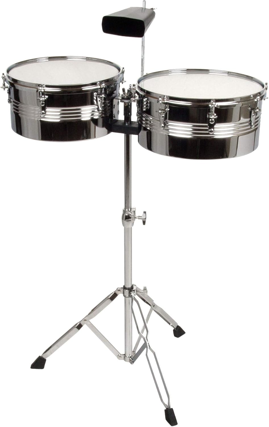XDrum Set de Timbales - Timbales de acero inoxidable con cowbell incluido - Percusión latina para escenario-Havenupyard