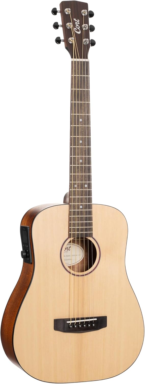 Cort Earth Go HyVibe H2 - Guitarra electroacústica natural de poro abierto - tapa Sitka - bolsa incluida-Havenupyard