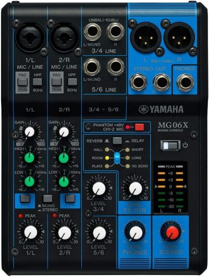 Yamaha MG06X - Mezclador compacto de 6 canales - efectos digitales SPX - preamplificadores D PRE - salida XLR-Havenupyard