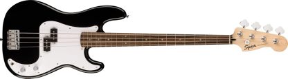 Squier by Fender Sonic Precision bajo eléctrico - negro diapasón de laurel golpeador blanco y cuerpo de álamo-Havenupyard