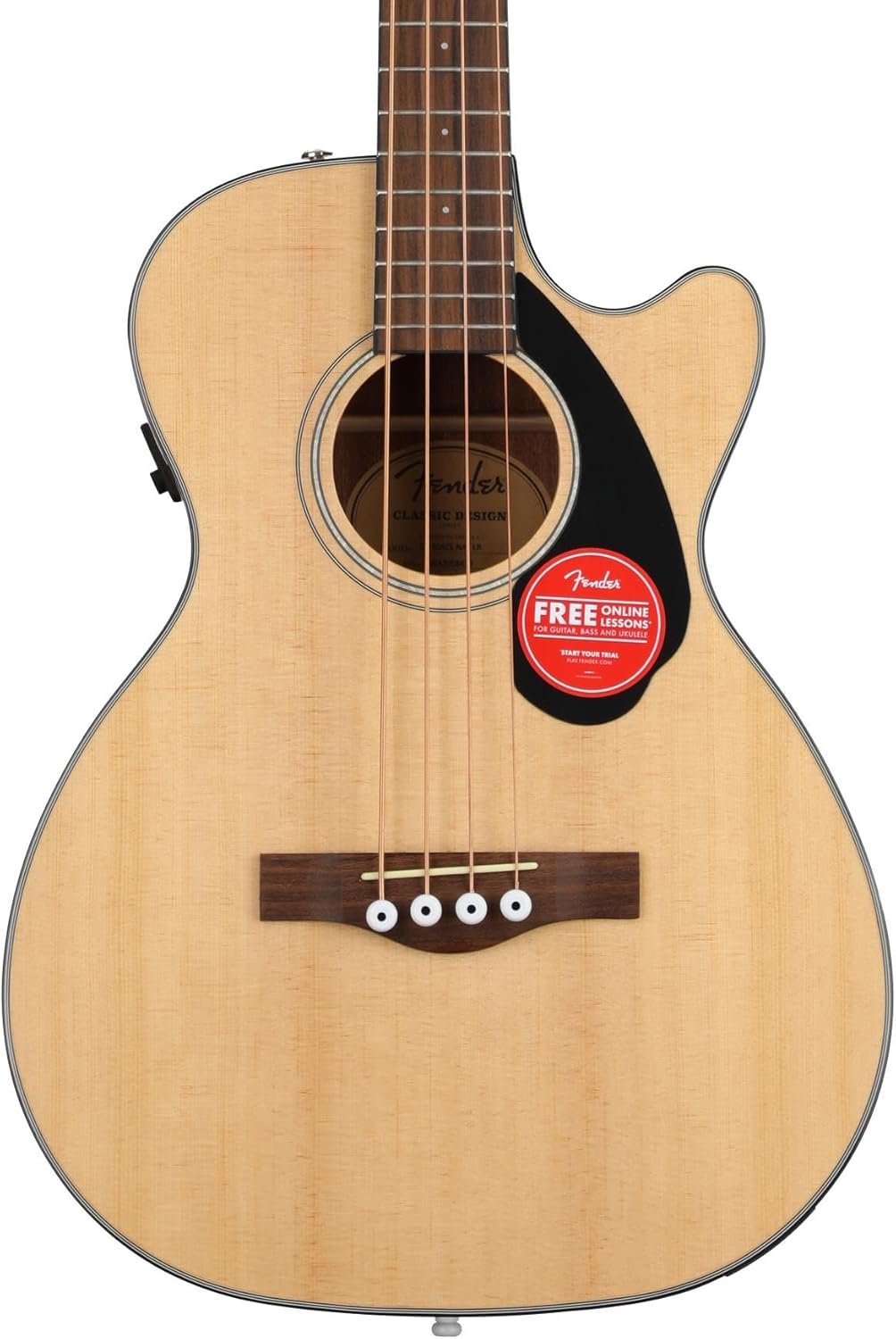Bajo acústico Fender CB 60SCE - diapasón de nogal - acabado natural - cursos Fender Play incluidos-Havenupyard