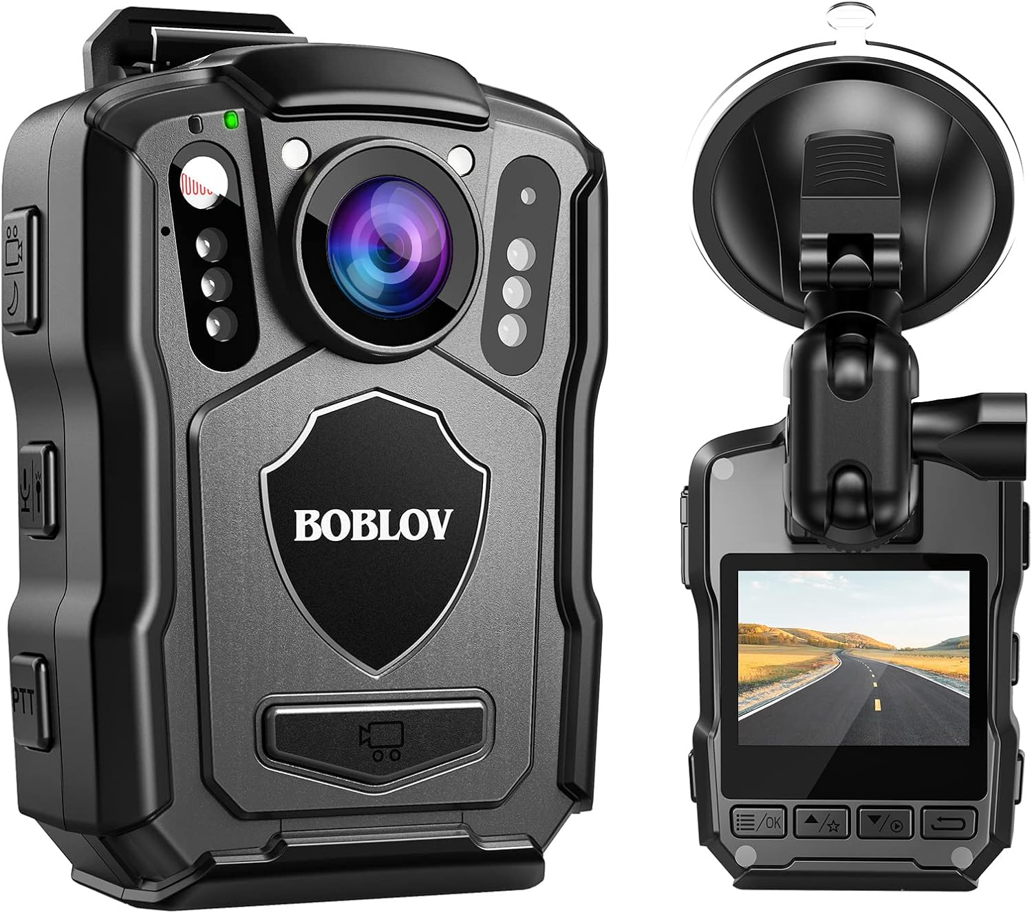 BOBLOV M5 256 GB - cámara corporal policial 1440p - GPS - batería 4200 mAh - IP67 - visión IR - soporte de succión para coche-Havenupyard