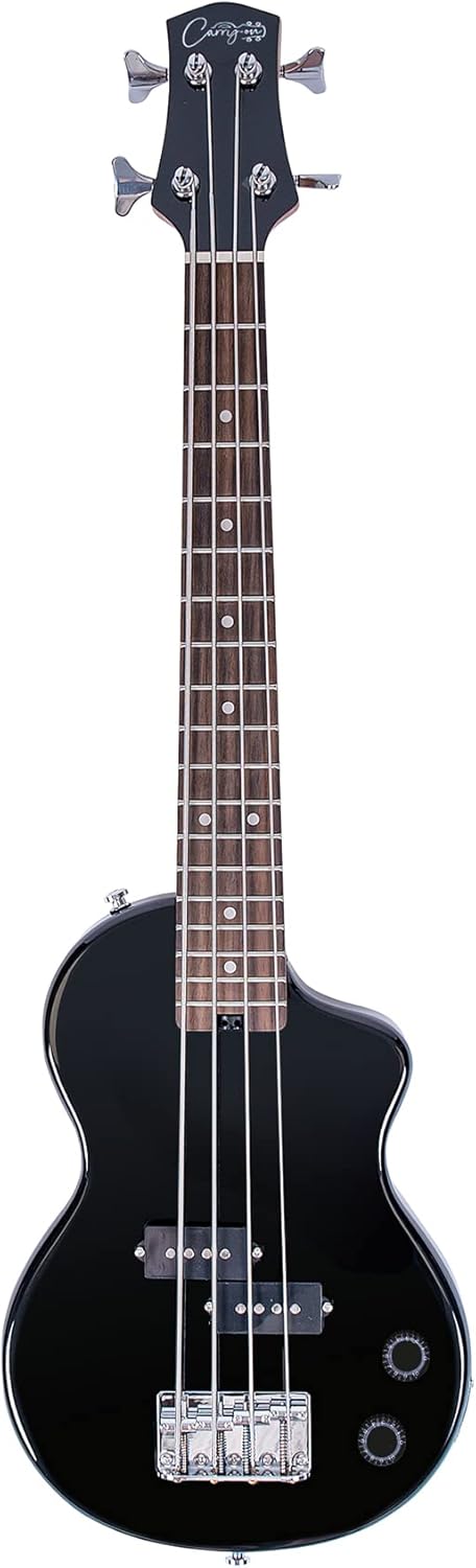 BLACKSTAR Carry on Mini Bass - Bajo eléctrico mini negro azabache - Para principiantes niños adultos y viajes-Havenupyard