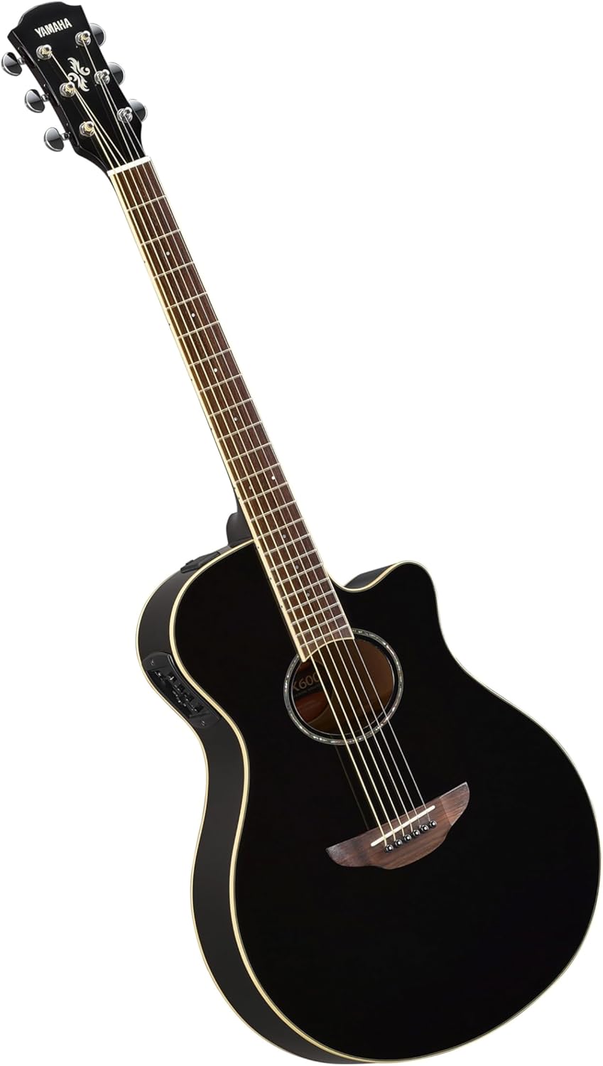 Yamaha APX600 - Guitarra electroacústica negra de cuerpo estrecho - previo System 65 - ecualizador de 3 bandas y afinador-Havenupyard