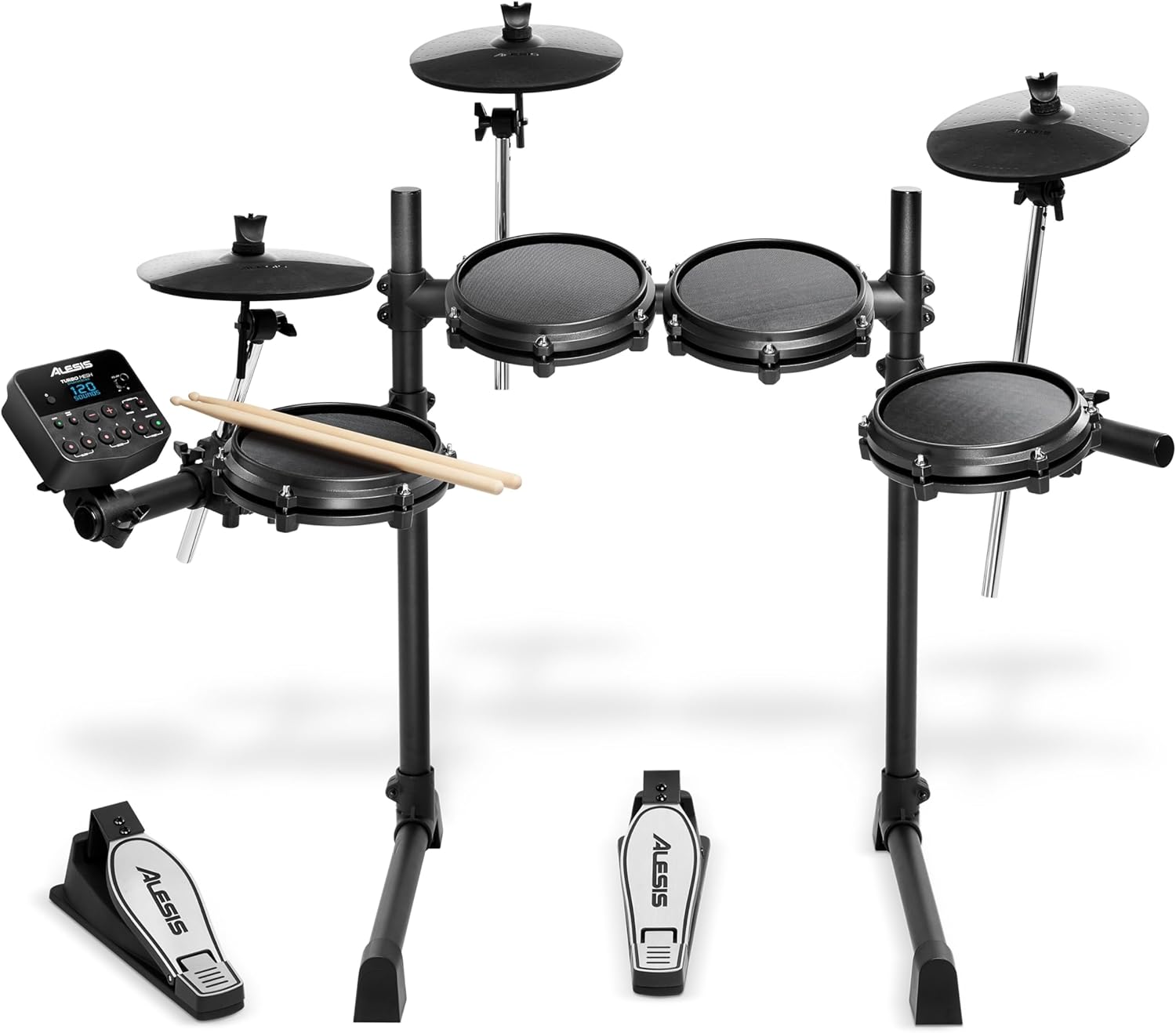 Batería electrónica Alesis Turbo Mesh Kit - 7 piezas de malla - más de 100 sonidos - bastidor de acero robusto-Havenupyard