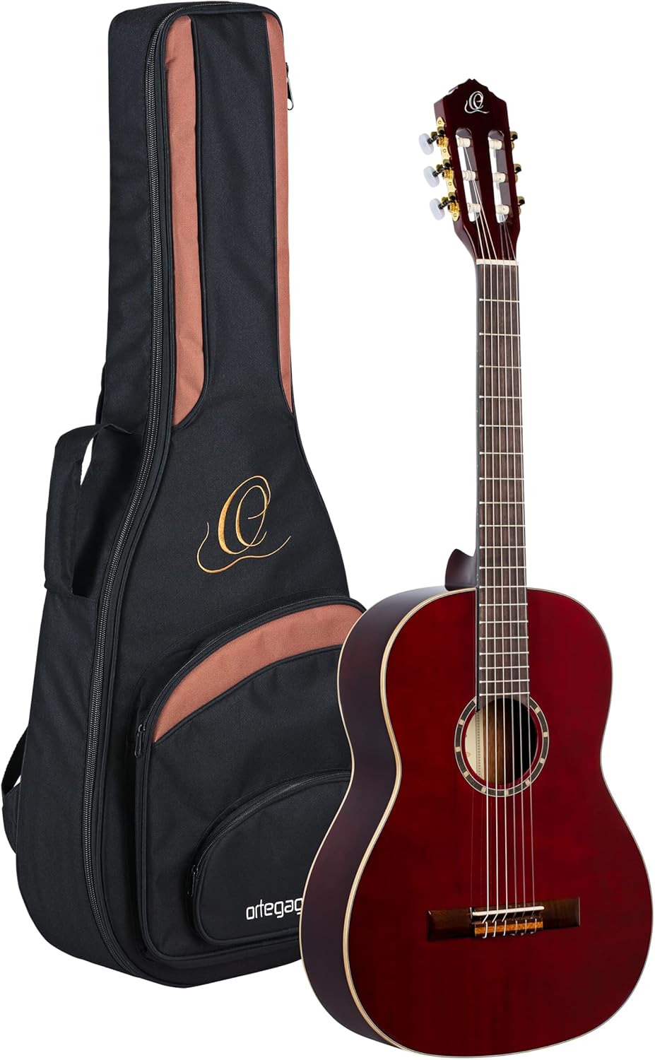 Ortega R131SN WR - Guitarra clásica cuatro cuartos roja - cedro y caoba - cuerdas de nailon - para diestros-Havenupyard