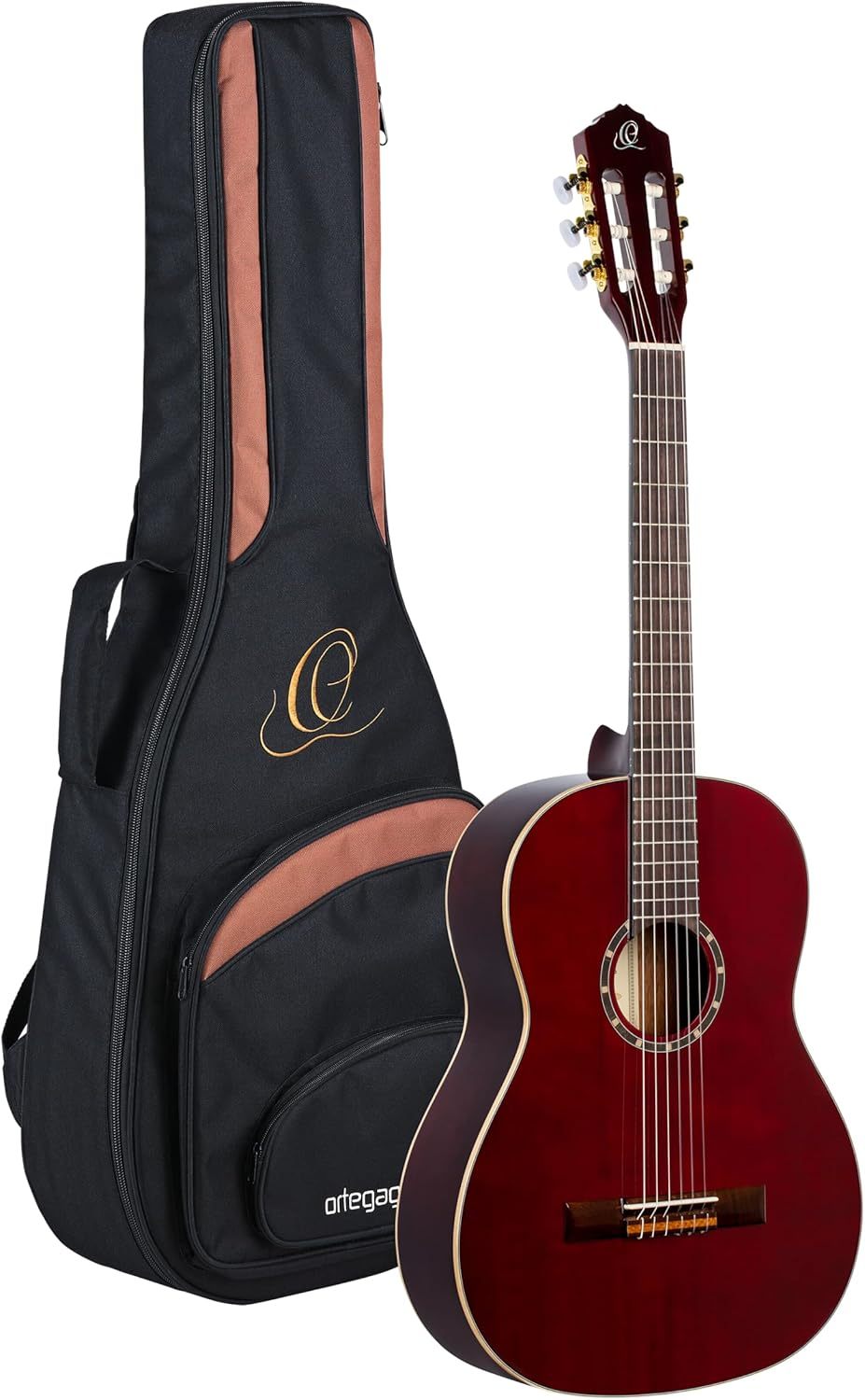 Ortega R131SN WR - Guitarra clásica cuatro cuartos roja - cedro y caoba - cuerdas de nailon - para diestros-Havenupyard
