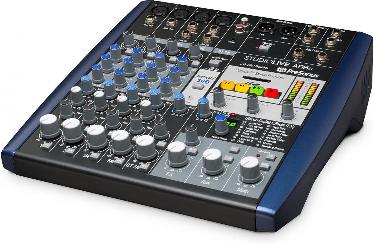 PreSonus StudioLive AR8c - Mezclador analógico e interfaz USB C de 8 canales - grabador SD estéreo-Havenupyard