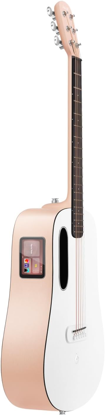 LAVA ME Play - Guitarra acústica eléctrica inteligente de fibra de carbono - 36 pulgadas - melocotón claro y blanco helado-Havenupyard