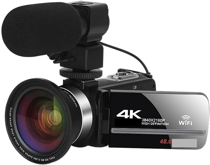 Cámara digital 4K con micrófono y lente - videocámara 48 MP - streaming vlog - zoom 18 aumentos - time lapse - tarjeta SD 32 GB-Havenupyard