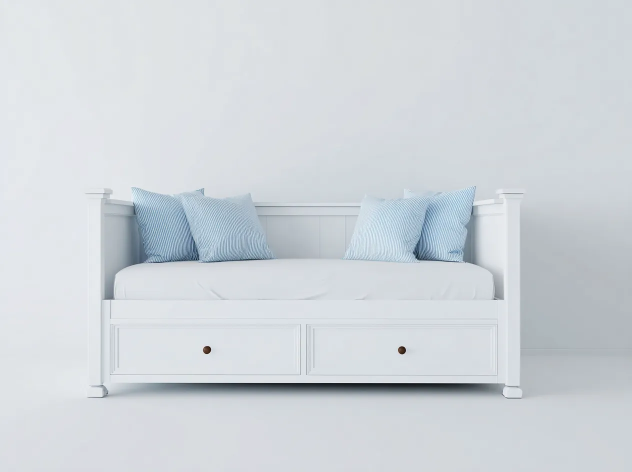 Sofás cama con cajones madera 200x90x90 cm - blanco - diseño clásico para dormitorio y salón-Havenupyard