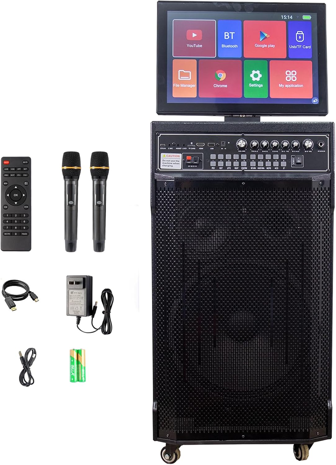 Karaoke portátil 14,1 pulgadas - pantalla táctil giratoria HD - altavoz Bluetooth 12 pulgadas - WiFi HDMI USB AUX - para canto online-Havenupyard