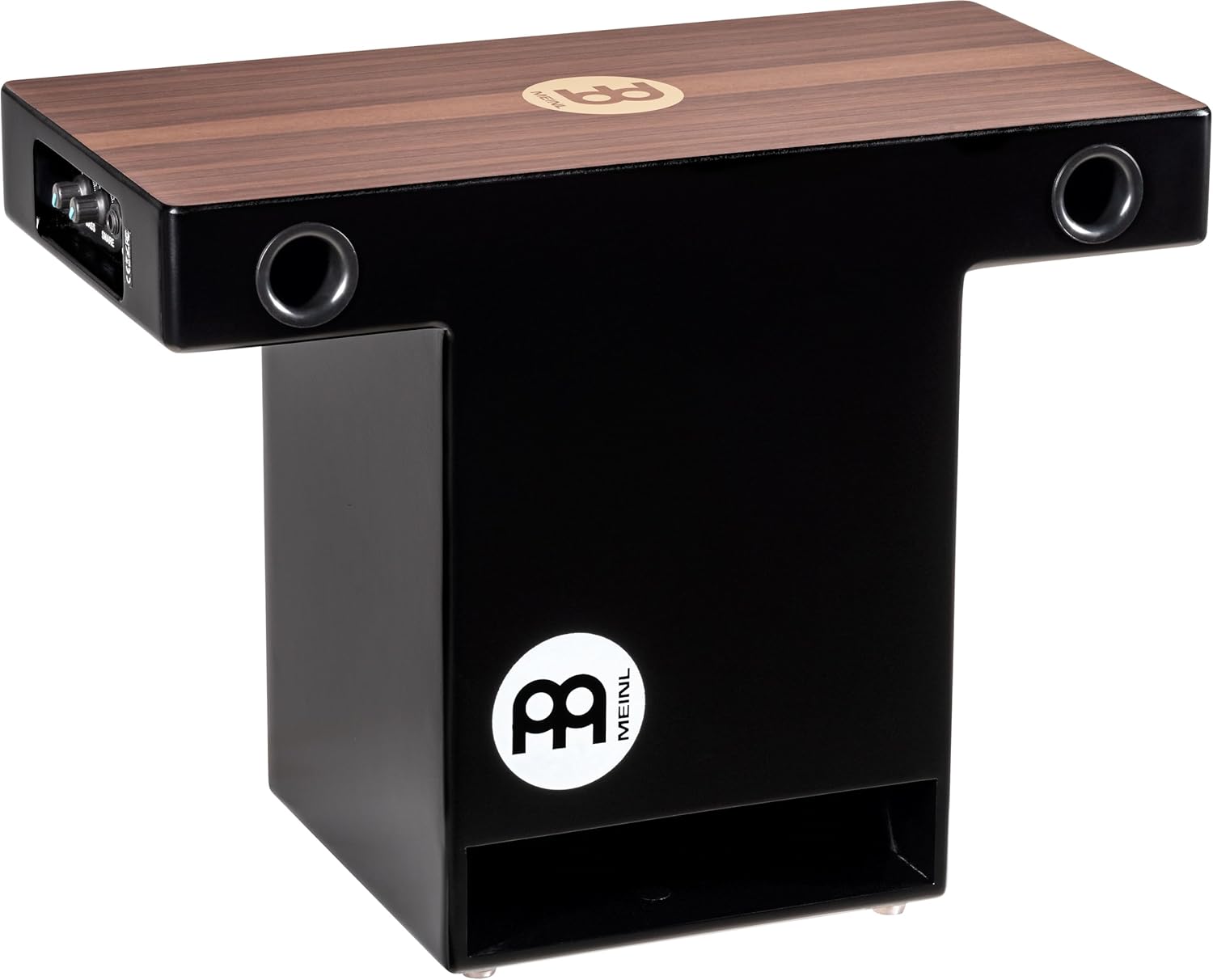 Meinl Percussion Pickup Slaptop Cajon PTOPCAJ2WN - cajón box drum negro con nogal abedul y puertos frontales-Havenupyard