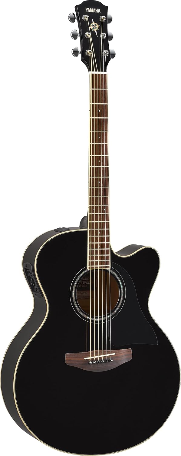 Yamaha CPX600BL guitarra electroacústica negra - tapa de abeto pastilla piezo mástil de arce y diapasón de palisandro-Havenupyard