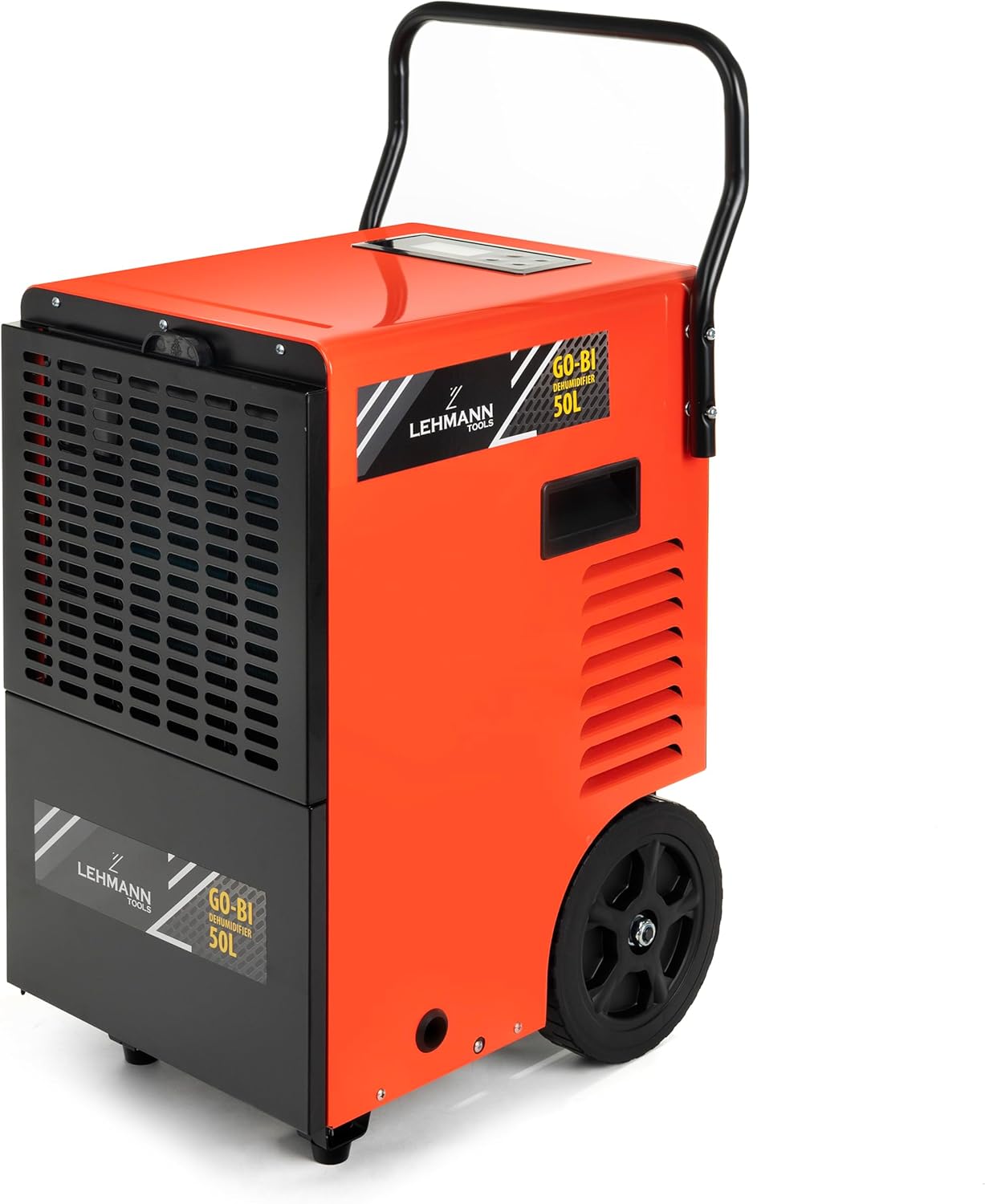 Lehmann LTODH-0950 GO-BI Bautrockner Luftentfeuchter 50L/Tag Industrieller Entfeuchter 7L Tank Für Räume und Keller bis 120m² Schwarz Orange-Nestmyhut