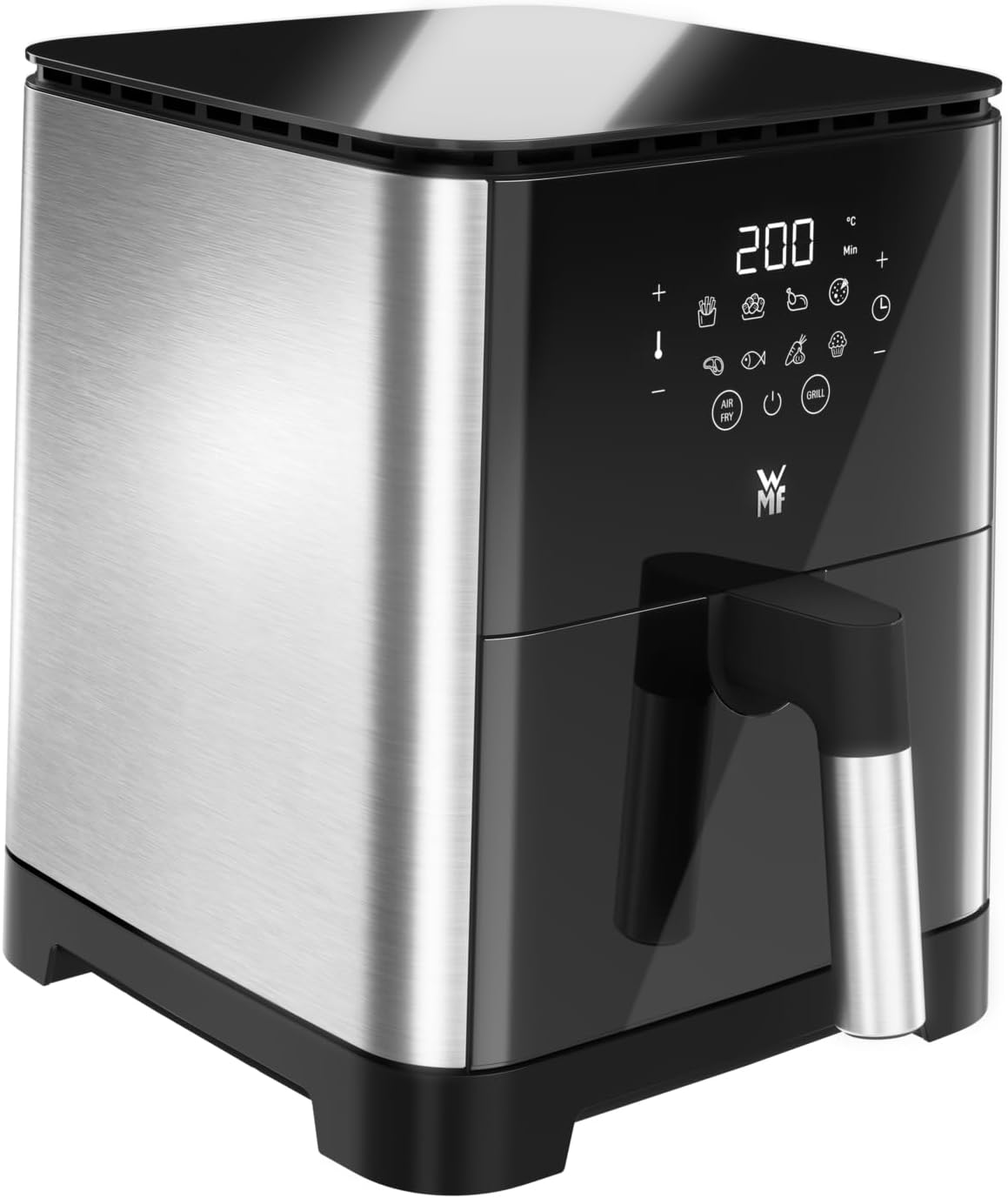 WMF Multi Taste Heißluftfritteuse 4,6L 1550W Airfryer mit 8 Programmen Grill Dörrfunktion Edelstahl Schwarz-Nestmyhut