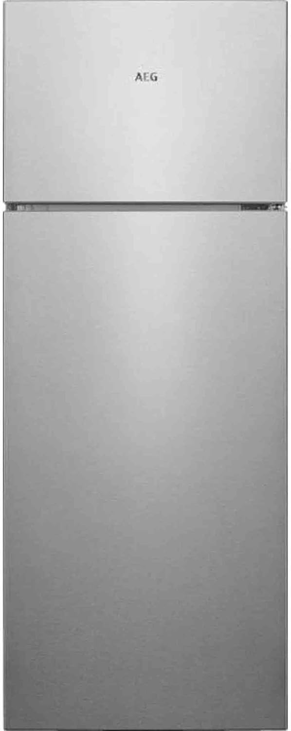 AEG RDB424E1AX freistehende Kühl-Gefrierkombination Serie 5000 mit ColdSense, Doppeltür-Kühlschrank mit Gefrierfach oben, 206L, Edelstahl-Look, silberne Seiten, Antifinger-Beschichtung-Nestmyhut