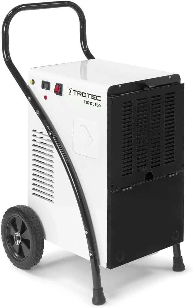 TROTEC TTK 170 ECO Bautrockner Luftentfeuchter 52L/Tag Für 90m² 230m³ Betriebsstundenzähler Ergonomischer Griff Für große Räume Industriell Weiß-Nestmyhut