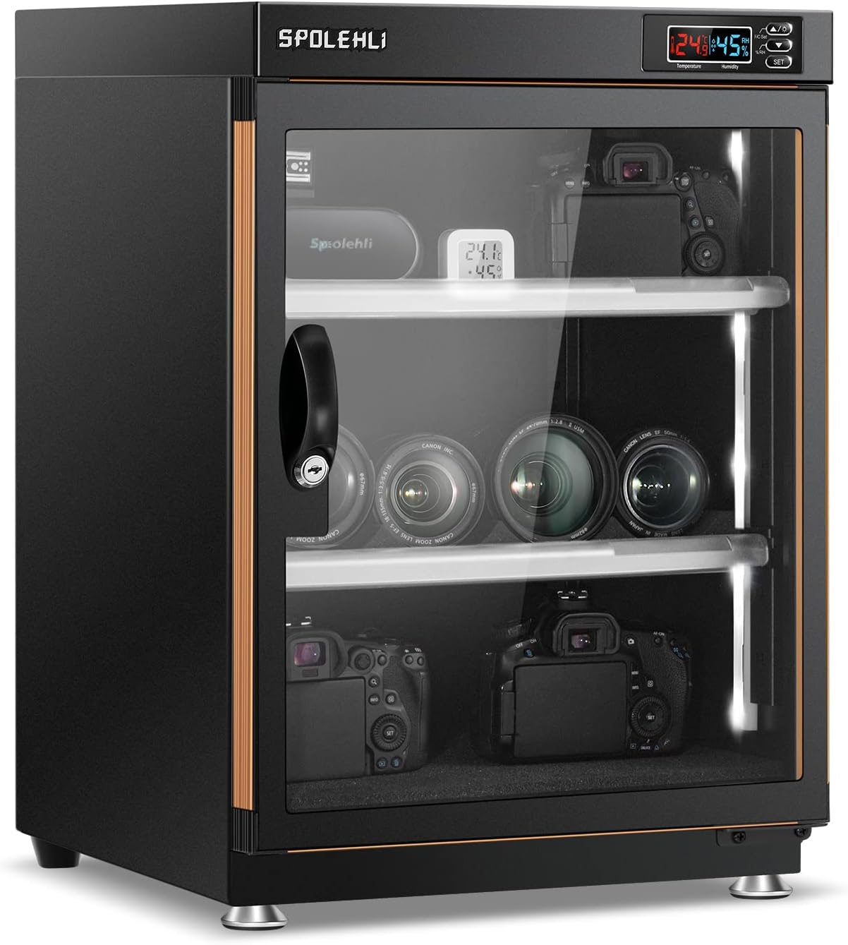 Elektronischer Trockenschrank 70L Dry Cabinet Luftentfeuchter Geräuschlos Energiesparend Für Kamera Objektiv Elektronik-Nestmyhut