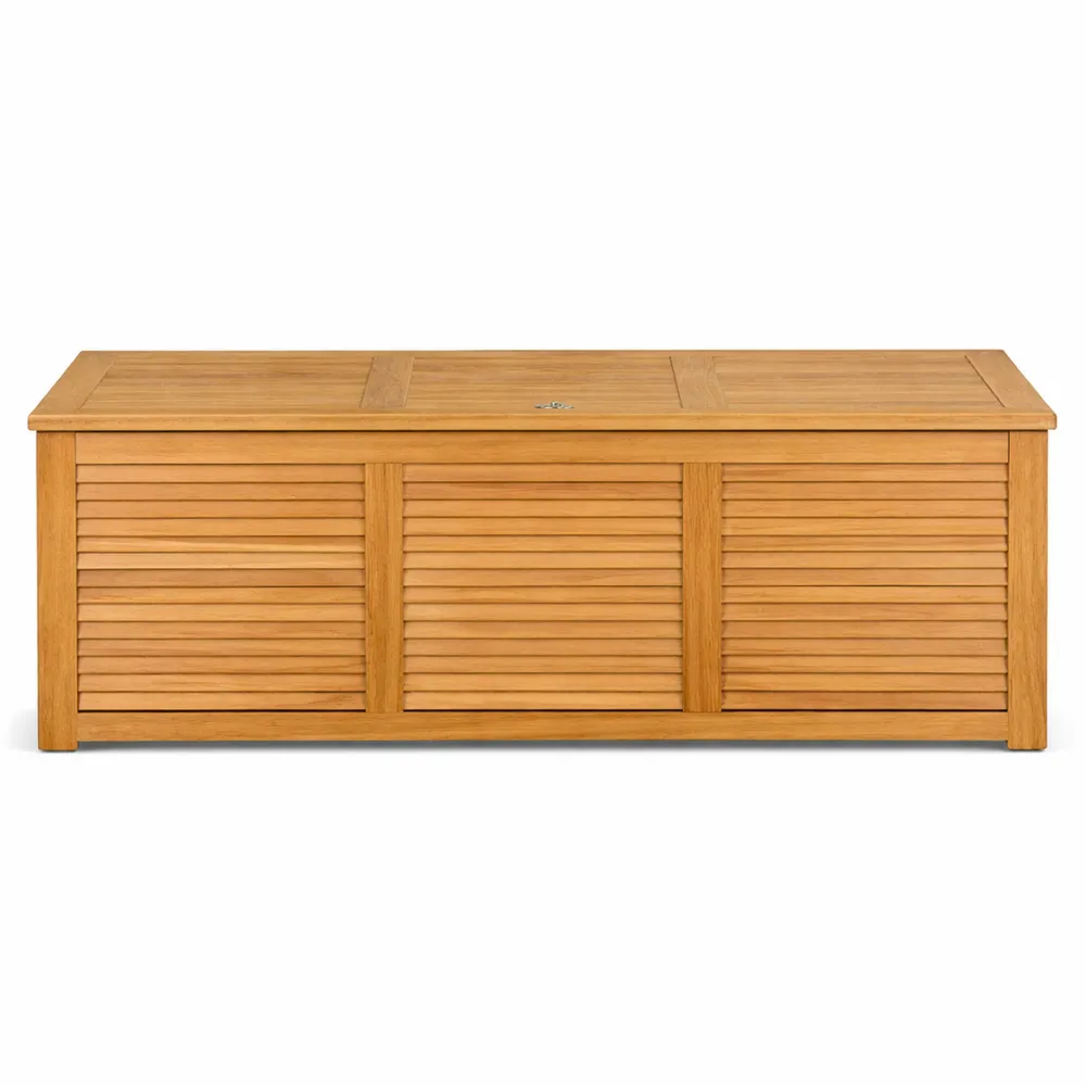 Banc de Rangement Extérieur en Bois avec Couvercle Rabattable, 120,5 x 44,5 x 44,5 cm, pour Jardin et Patio
