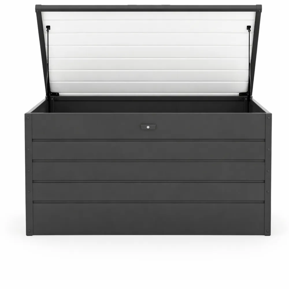 Grand coffre de stockage extérieur étanche 311L avec vérins à gaz