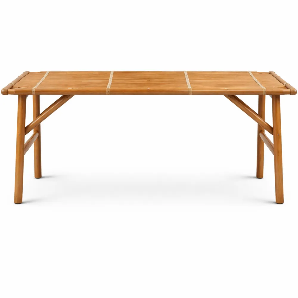 Banc de Jardin Pliable en Bambou pour Extérieur