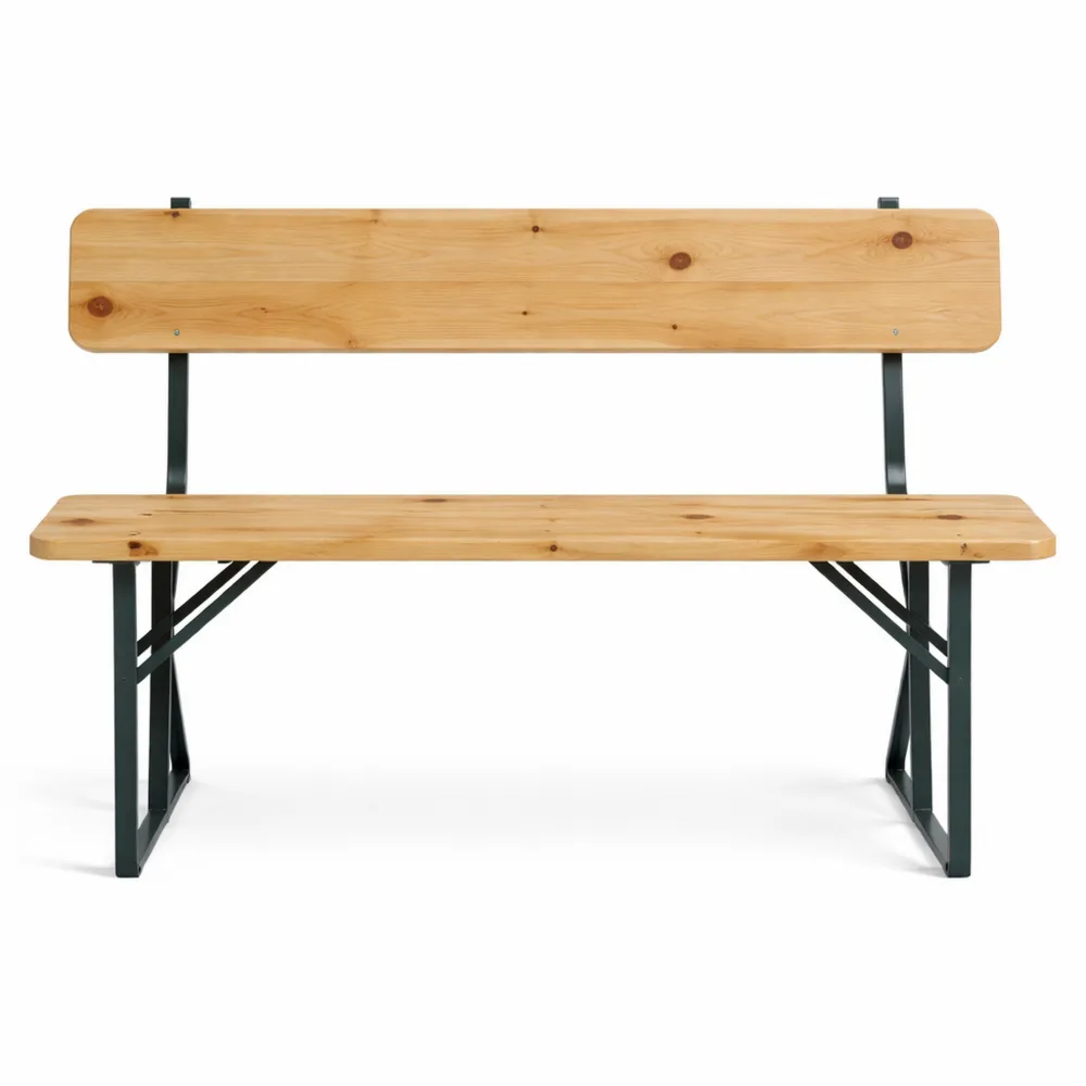 Banc de jardin en bois avec dossier amovible 119 cm