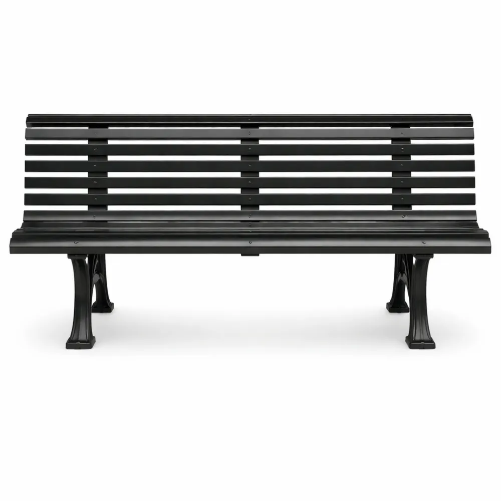 Banc d'extérieur en PVC gris résistant avec 13 lames, 150 cm