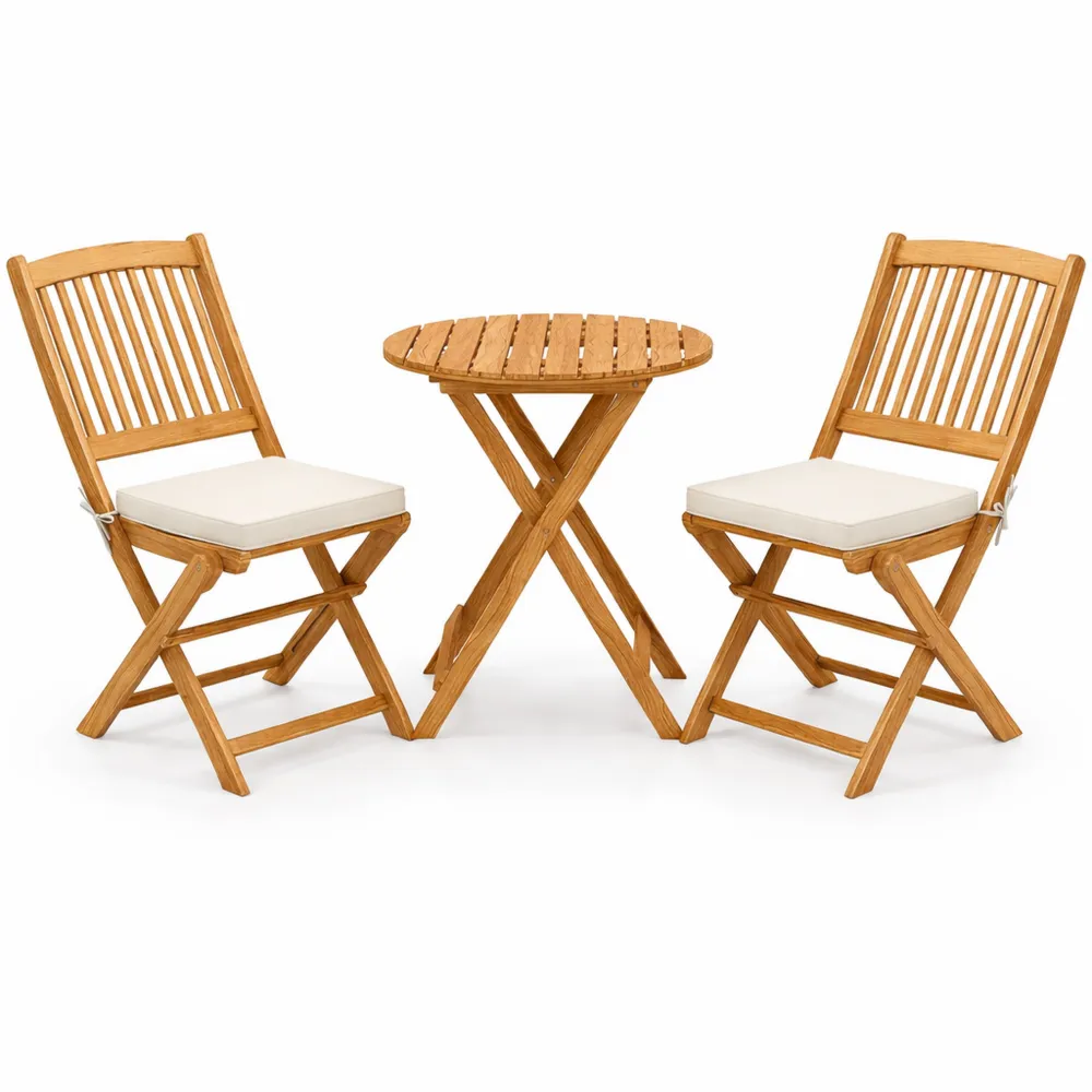 Ensemble de Salle à Manger en Bois d'Acacia pour Terrasse